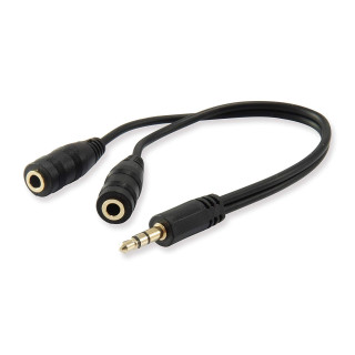 CABLE AUDIO ESTEREO EQUIP MINI JACK 3.5MM MACHO A 2 JACK 3.5MM HEMBRA 147941