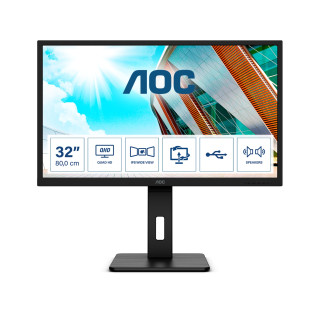 AOC P2 Q32P2 pantalla para PC 80 cm (31.5") 2560 x 1440 Pixeles 2K Ultra HD LED Negro