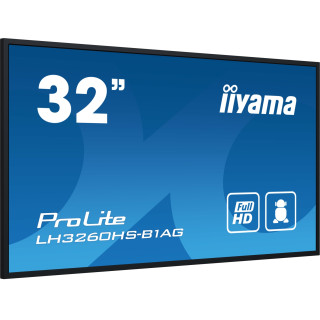 iiyama LH3260HS-B1AG pantalla de señalización Pizarra de caballete digital 80 cm (31.5") LED Wifi 500 cd / m² Full HD…