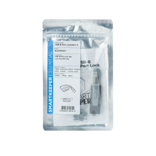 Smartkeeper BL04PKGY bloqueador de puerto Bloqueador de puerto + clave USB Tipo B Gris Plástico 1 pieza(s)