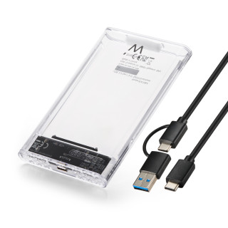Ewent EW7064 caja para disco duro externo Caja externa para unidad de estado sólido (SSD) Transparente 2.5"