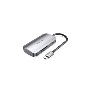 Vention Docking USB Tipo-C TNHHB/ 3xUSB/ 1xUSB Tipo-C PD/ 1xLector Tarjetas SD y MicroSD/ Gris