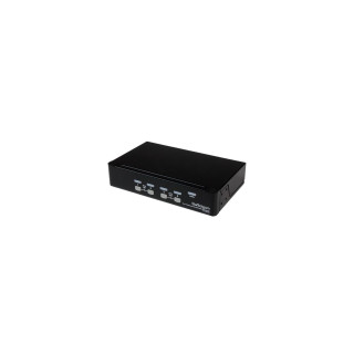 StarTech.com Conmutador Switch KVM 4 Puertos de VÍ­deo VGA USB 2.0 - 1U Rack Estante Negro