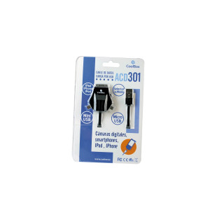 cable coolbox acd 301 usb a micro usb mini usb apple iPhone 1m Negro CABCOOACD301