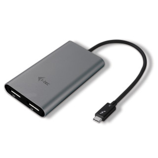 Adaptador de cable i-tec thunderbolt 3 dual displayport gris TB3DUAL4KDP