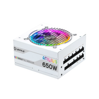 UNYKAch ATX Atilus RGB White 650W unidad de fuente de alimentación 20+4 pin ATX Blanco