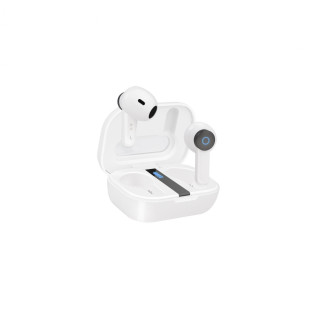 TooQ Bender Auriculares Inalámbricos + Micrófono Bluetooth con Estuche de Carga, Blancos