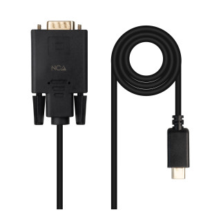 Nanocable Cable Conversor USB-C/M a VGA/M, 1.8 m, Negro