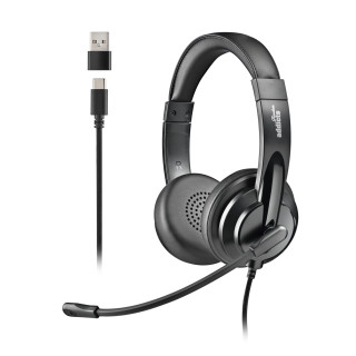 NGS VOX605 USB-C Auriculares Alámbrico Diadema Llamadas/Música USB Tipo C Negro
