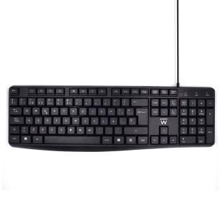 Teclado Ewent USB QWERTY Español Ergonomico Negro