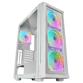 Mars Gaming MC-NEO Blanco Torre Gaming XXL E-ATX Ventana Lateral y Frontal Cristal Templado 4x Ventiladores ARGB 120mm…