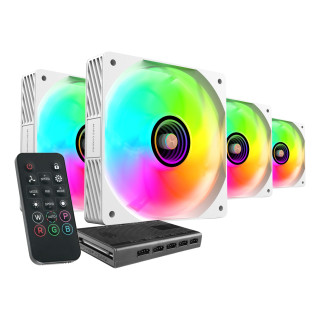 Mars Gaming MFSI4KITW sistema de refrigeración para ordenador Carcasa del ordenador Ventilador 12 cm Blanco