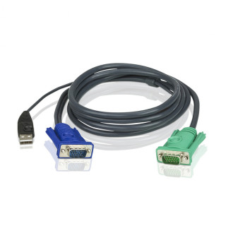 CABLE VGA M A VGA M + USB A M 1.8MT ATEN NEGRO 2L-5202U
