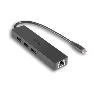 Adaptador i-tec Advance Usb-C Slim Passive HUB 3 puertos + Gigabit Ethernet Adapter negro C31GL3SLIM