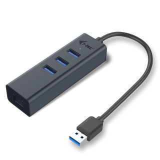 Hub i-tec Metal USB 3.0 HUB 3 Port + Gigabit Ethernet Adapter U3METALG3HUB