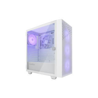 CoolBox GAMING CAJA ATX GA300 GRIDLINE ARGB WHITE USB-C 3.2 GEN1 SIN FTE + 5 VENTILADORES