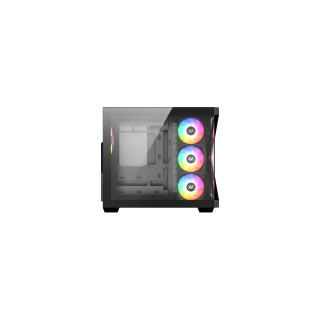 XYZ QUBEX, TORRE GAMING,DUAL CHAMBER, 4x VENTILADORES, A-RGB, MESH DUAL ,BTF, TYPO C, ATX, NEGRA
