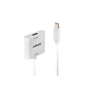 Lindy 43339 adaptador de cable de vÍ­deo 0,1 m USB Tipo C HDMI Blanco