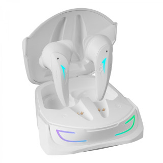 Mars Gaming MHI-ULTRA Blanco Auriculares Inalámbricos TWS RGB Flow Bluetooth 5.3 Triple Cancelación Ruido 24H BaterÍ­a