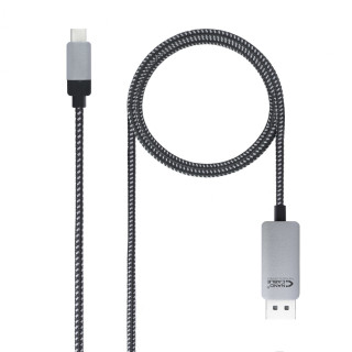 Cable conversor nanocable usb tipo- c macho a displayport macho 1.8m aluminio negro 10.15.5002