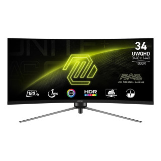 MSI MAG 345CQR pantalla para PC 86,4 cm (34") 3440 x 1440 Pixeles UltraWide Dual Quad HD Negro