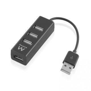 HUB EWENT USB 2.0 4 PUERTOS NEGRO EW1123