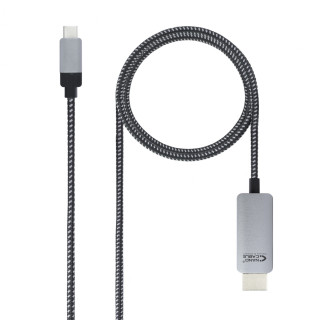Cable conversor nanocable usb tipo-c macho a hdmi macho 3m aluminio negro 10.15.5103