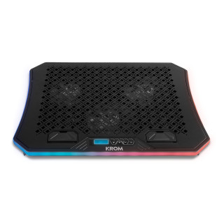 Krom Kooler Base refrigerante almohadilla fria 19p iluminacion multicolor negro