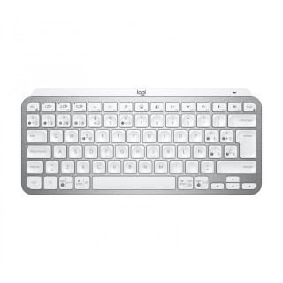 Teclado Logitech MX Keys Mini RF Wireless + Bluetooth QWERTY Español Aluminio, Blanco
