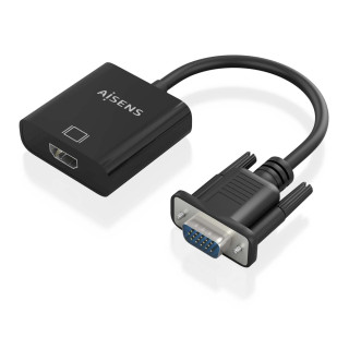AISENS Cable conversor SVGA+Audio a HDMI, SVGA/M+Jack 3.5/H+USB MicroB/H-HDMI A/H, Negro, 20cm