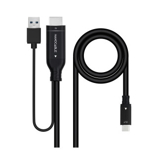 Nanocable Cable Conversor HDMI a USB-C, Negro, 1.8 m