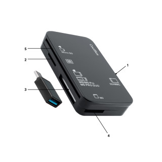 CoolBox COO-CRE-4AC lector de tarjeta USB Negro