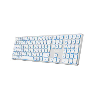 CoolBox TECLADO INALAMBRICO RETROILUMINADO MOONLIGHT KEY B431 USB-C+BT5.1+RF2.4G BLANCO DE ALUMINIO