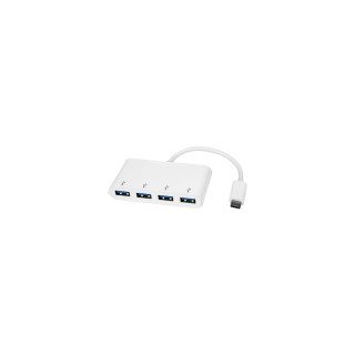 StarTech.com Hub Concentrador USB 3.0 de 4 Puertos - Ladrón USB-C a 4x USB A - Alimentado por el Bus - Blanco
