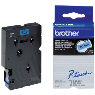 BROTHER Cinta TC laminada 12mm Negro sobre Azul