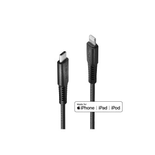 Lindy 31285 cable de conector Lightning 0,5 m Negro