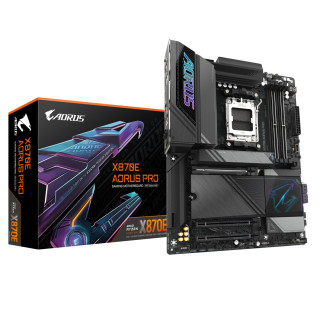 GIGABYTE X870E AORUS PRO Placa Base - Compatible con CPUs AMD Ryzen 9000, 16+2+2 fases VRM digitales, hasta 8000MHz…