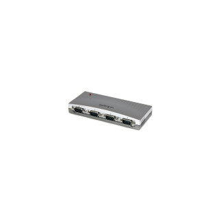 StarTech.com Hub Concentrador USB a 4 Puertos Serie RS232 - Ladrón Serie DB9 - Adaptador USB a Serie Plata