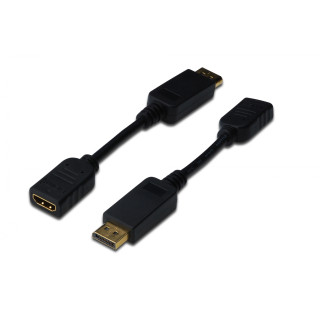ASSMANN Electronic adaptador de cable de vídeo 0,15 m DisplayPort HDMI Negro