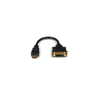 StarTech.com Adaptador de 20cm HDMI Macho a DVI-D Hembra - Cable Conversor de Vídeo - Negro