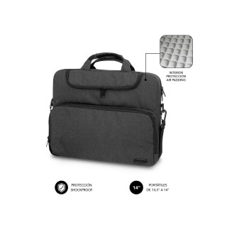 SUBBLIM Maletín Ordenador Air Padding Laptop bag 13,3-14" Gris Oscuro