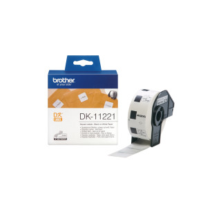 BROTHER Etiquetas precortadas cuadradas (papel térmico) Negro sobre Blanco