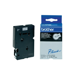 BROTHER Cinta TC laminada 9mm Negro sobre Blanco