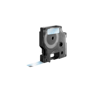 Dymo D1 Etiquetas estandar blanco sobre transparente 12mm x 7m poliester