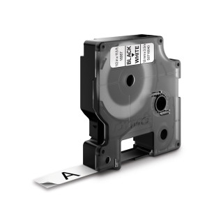 Dymo D1 Cinta para rotuladora negro sobre blanco 12mm x 5.5m etiquetas durables