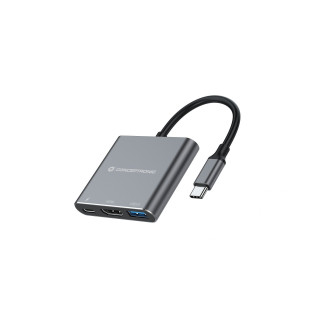 Conceptronic DONN18G base para portátil y replicador de puertos Alámbrico USB 3.2 Gen 1 (3.1 Gen 1) Type-C Gris