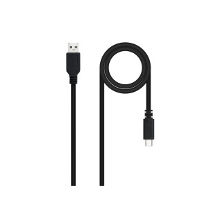 Nanocable Cable USB 2.0 3A, tipo USB-C/M-A/M, Negro, 1.5 m