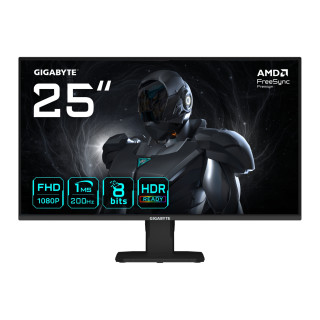 GIGABYTE GS25F2 Monitor Gaming 25" FHD - 1920 x 1080, 200Hz, 1ms, 300 cd/m², Display HDR 10, HDMI 2.0, DisplayPort 1.4