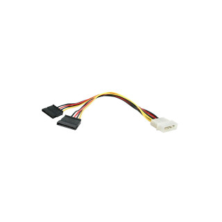 Startech PYO2LP4SATA Cable Alimentación Divisor Molex 4 Pines a 2x SATA Macho/Hembra 30cm