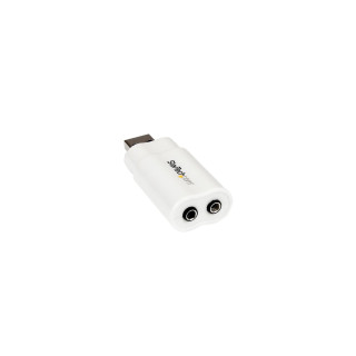 StarTech.com ICUSBAUDIO Tarjeta de Sonido Estéreo USB Externa Adaptador Conversor Blanco